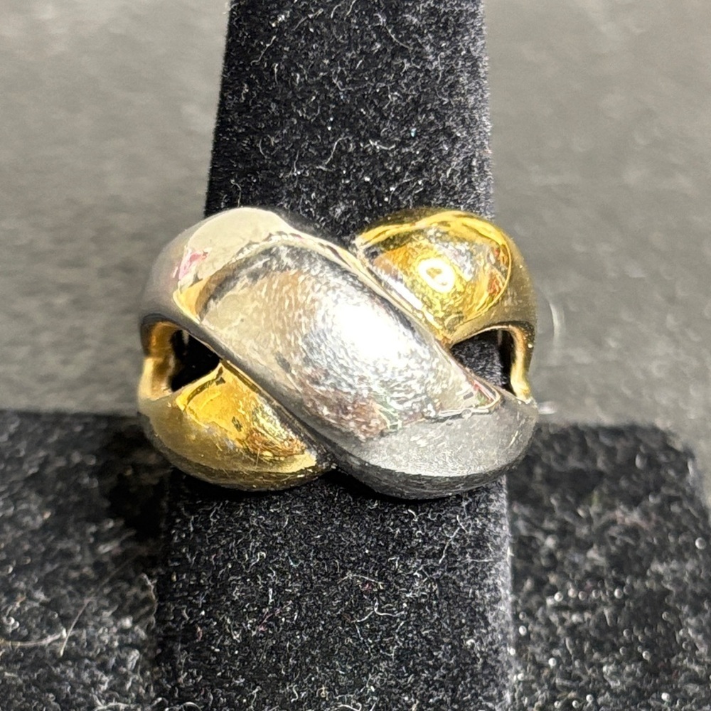 Elegant 18KGP? Two-Tone Knot Ring Size 9